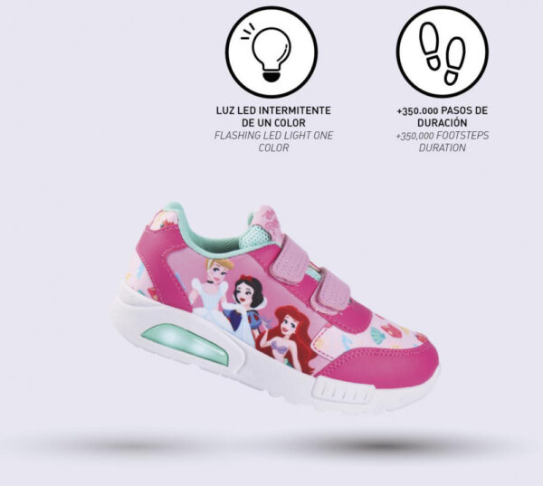 Disney Hercegnők Ladies LED villogó, világító utcai cipő 28 - Image 4