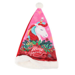 Unikornis Holiday mikulás sapka 37 cm – Játékmancs