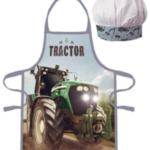 Traktor Green gyerek kötény 2 darabos szett