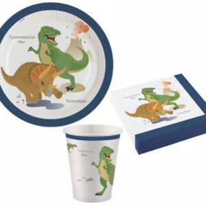 Dinoszaurusz Happy party szett 36 db-os 23 cm-es tányérral