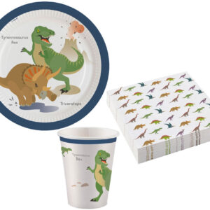 Dinoszaurusz Happy party szett 36 db-os 23 cm-es tányérral