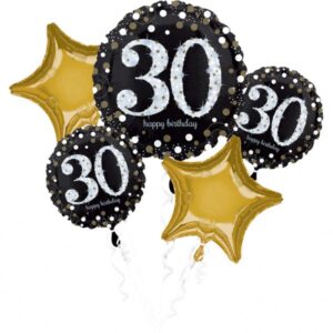 Happy Birthday 30 Gold fólia lufi 5 db-os szett