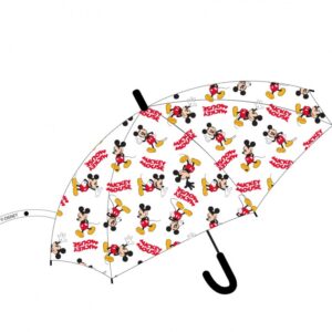 Disney Mickey Raindrops gyerek félautomata átlátszó esernyő Ø74 cm – Játékmancs