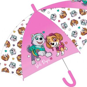 Mancs Őrjárat Girl Pups gyerek félautomata átlátszó esernyő Ø74 cm – Játékmancs