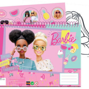 Barbie Happy Thoughts A/4 spirál vázlatfüzet 40 lapos matricával – Játékmancs