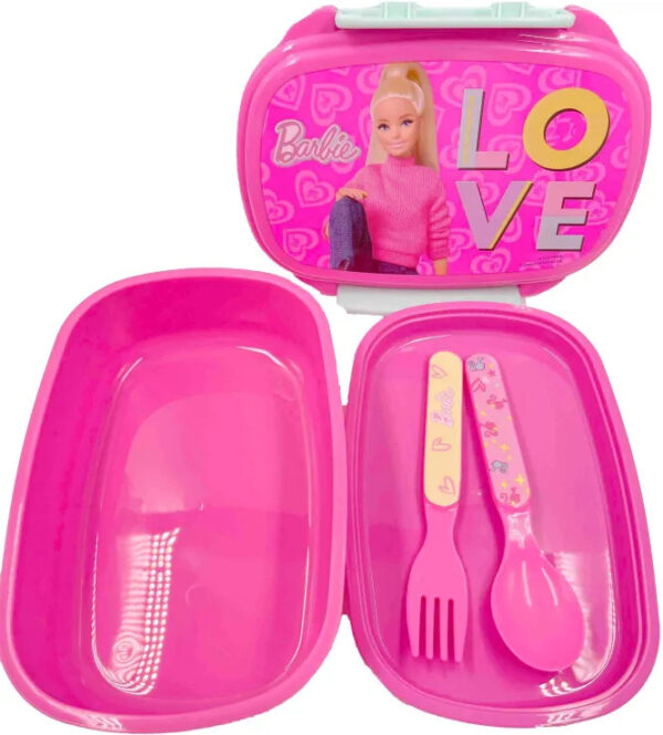 Barbie Love szendvicsdoboz + evőeszköz szett - Image 2