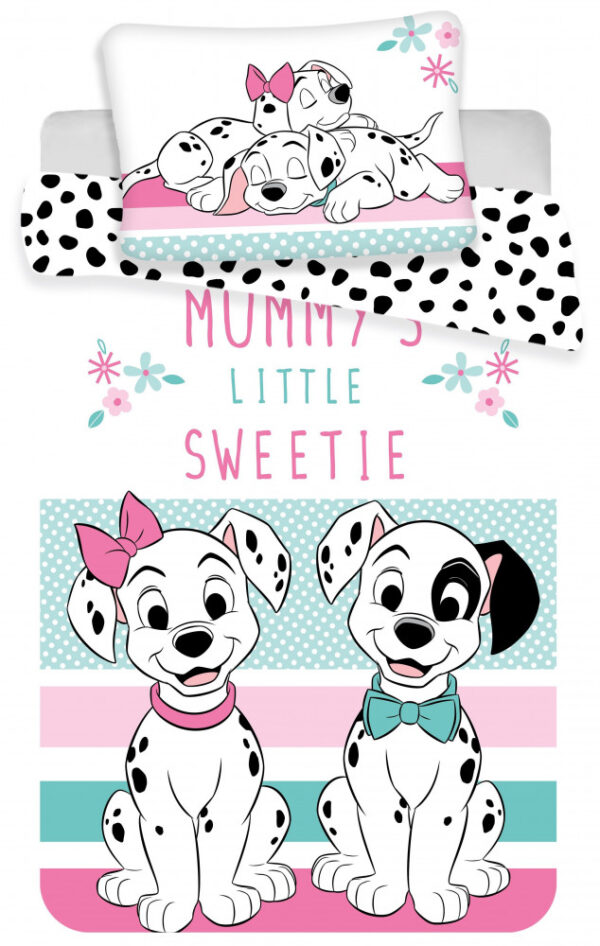 Disney 101 Kiskutya Sweetie gyerek, ovis ágyneműhuzat 100×135cm, 40×60 cm