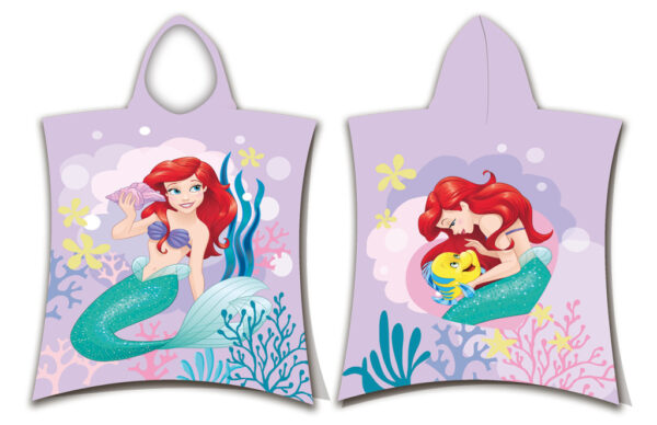 Disney Hercegnők Ariel Pink törölköző poncsó 50x115 cm