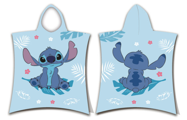 Disney Lilo és Stitch, A csillagkutya Blue strand törölköző poncsó 50x115 cm