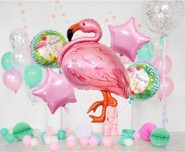 Flamingó Pink fólia lufi 5 db-os szett - Image 3