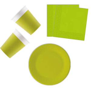 Unicolour Light Green, Zöld party szett 36 db-os 20 cm-es tányérral