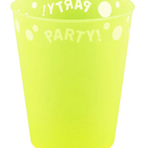 Yellow Fluorescent, Sárga micro prémium műanyag pohár 250 ml
