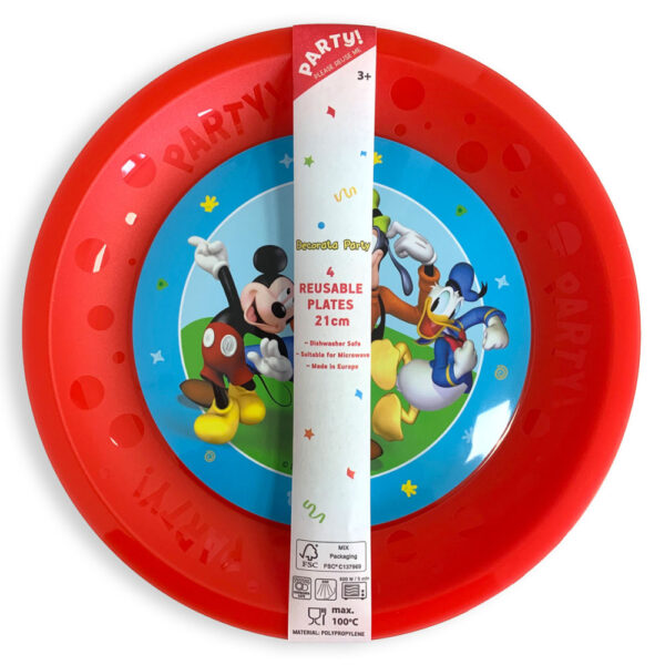 Disney Mickey Rock the House micro prémium műanyag lapostányér 4 db-os szett 21 cm - Image 3