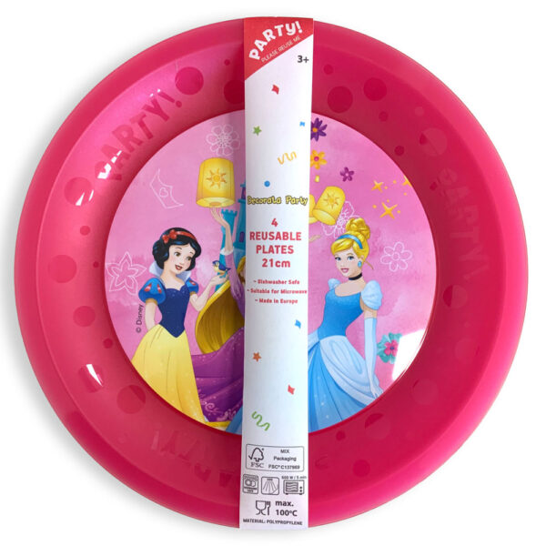 Disney Hercegnők Live Your Story micro prémium műanyag lapostányér 4 db-os szett 21 cm - Image 3