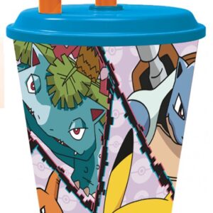 Pokémon Elements szívószálas pohár, műanyag 430 ml