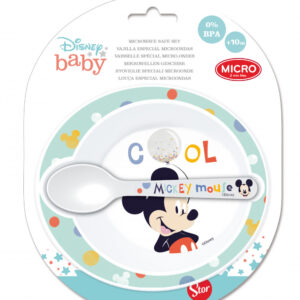 Disney Mickey baba micro mélytányér + kanál szett