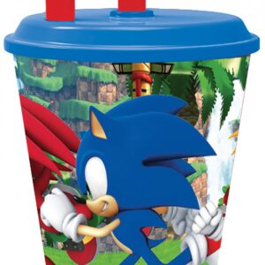 Sonic a sündisznó Speedy szívószálas pohár, műanyag 430 ml