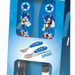 Sonic a sündisznó Speed fém ergo evőeszköz készlet - 2 darabos