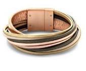 Victoria Rose gold színű színes bőr karkötő