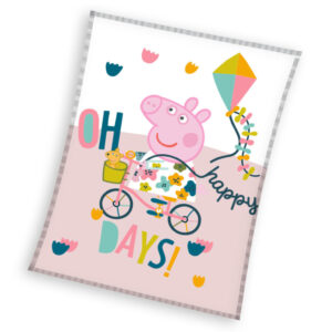 Peppa malac Happy Days coral fleece polár takaró 130x170cm – Játékmancs