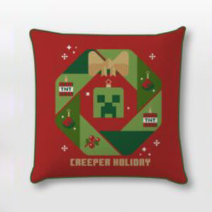 Minecraft Creeper Holiday Karácsonyi párnahuzat 40x40 cm Velúr – Játékmancs