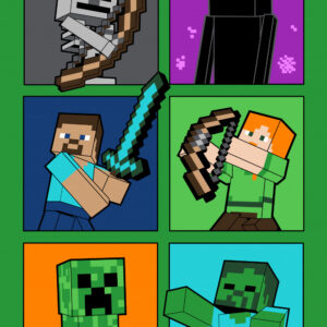 Minecraft Fight Badges szuper puha polár takaró 100*150cm – Játékmancs
