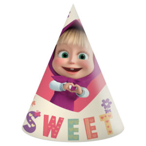 Mása és a medve Sweet Heart parti kalap