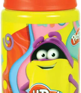 Play-Doh Happy alumínium szívószálas kulacs akasztóval 500 ml