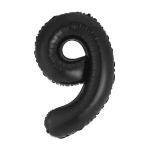 Fekete 3-as B&C Matt Black szám fólia lufi 85 cm