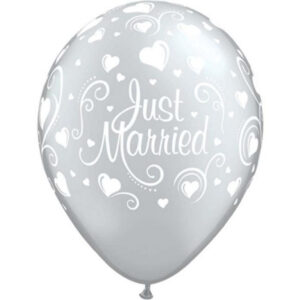 Esküvő Metallic  Hearts léggömb, lufi 6 db-os 11 inch (28cm)