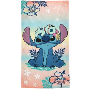 Disney Lilo és Stitch, A csillagkutya Flower Island fürdőlepedő, strand törölköző 70x140cm (Fast Dry)