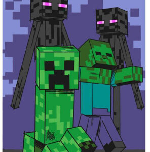 Minecraft Sketch Mobs fürdőlepedő, strand törölköző 70x140cm