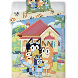 Bluey Family Home gyerek, ovis ágyneműhuzat 100×135cm, 40×60 cm