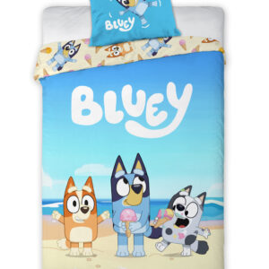 Bluey Beach Day gyerek, ovis ágyneműhuzat 100×135cm, 40×60 cm