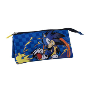Sonic a sündisznó Sprint 3 rekeszes tolltartó 23 cm