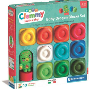Színes Clemmy Dragon puha építőkocka szett 10 db-os figurával Clementoni