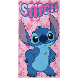 Disney Lilo és Stitch, A csillagkutya Pink Paradise fürdőlepedő, strand törölköző 70x140cm (Fast Dry)