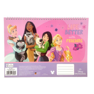 Disney Hercegnők Life A/4 spirál vázlatfüzet, 30 lapos