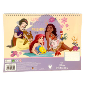 Disney Hercegnők Life A/4 spirál vázlatfüzet 40 lapos matricával