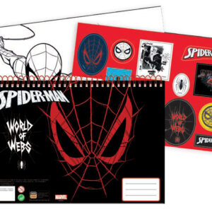 Pókember World of Webs A/4 spirál vázlatfüzet 40 lapos matricával