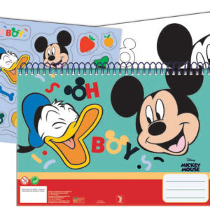 Disney Mickey Oh Boy A/4 spirál vázlatfüzet 40 lapos matricával