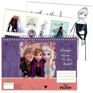 Disney Jégvarázs Heart A/4 spirál vázlatfüzet 40 lapos matricával