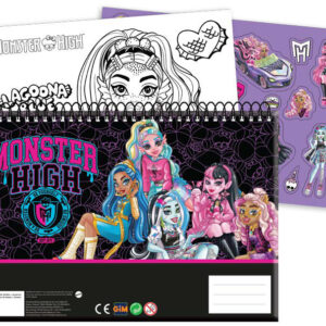 Monster High Crew A/4 spirál vázlatfüzet 40 lapos matricával