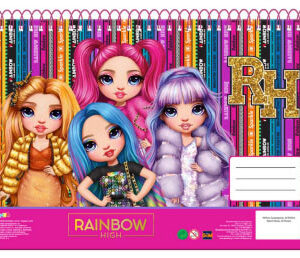 Rainbow High School A/4 spirál vázlatfüzet, 30 lapos