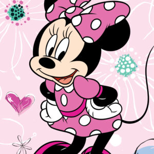 Disney Minnie Pink Floral fürdőlepedő, strand törölköző 70x140cm