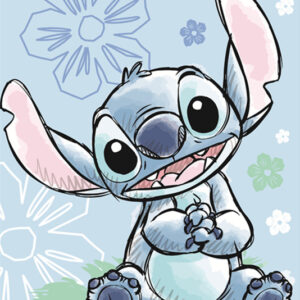 Disney Lilo és Stitch, a csillagkutya Ohana Blue kéztörlő, arctörlő, törölköző 30x50cm