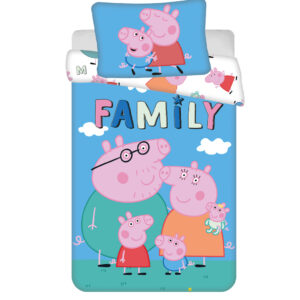 Peppa malac Big Pig Family gyerek, ovis ágyneműhuzat 100×135cm, 40×60 cm