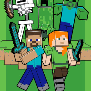Minecraft Attack fürdőlepedő, strand törölköző 70x140cm (Fast Dry)