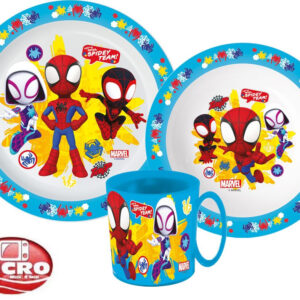 Pókember Spidey étkészlet, micro műanyag szett bögrével 350 ml