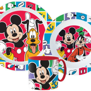 Disney Mickey Better Together étkészlet, micro műanyag szett bögrével 265 ml